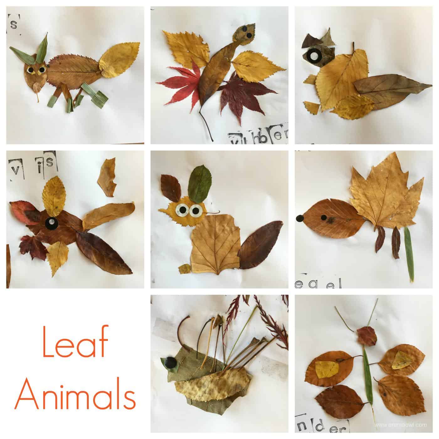 Leaf Animal Craft for Kids - Emma Owl