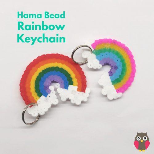 This hama bead rainbow keychain DIY gift idea is wonderful!! We love making our own gifts, something that grandparents and friends can ACTUALLY use!!