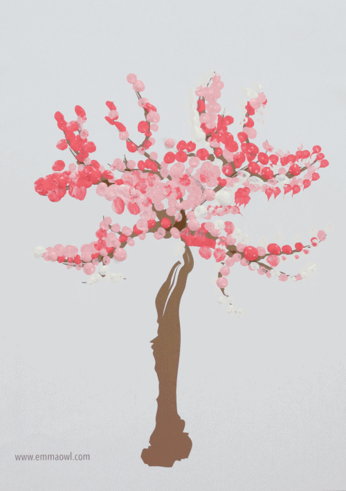Japanese Cherry Blossom Tree Craft With Free Tree Template Emma Owl Now sketch the hair contour. japanese cherry blossom tree craft with