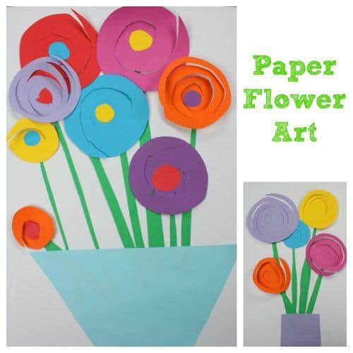 Paper Flower Art with Kids - Emma Owl